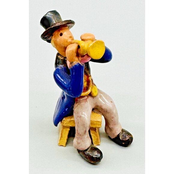 Vintage Redware Polka Band Musician Figurines Beer Tuba Trumpet Accordion Czech - Picture 3 of 16